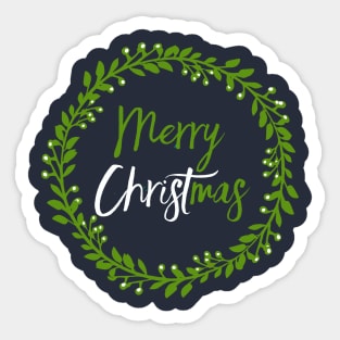 Merry Christmas Wreath Sticker